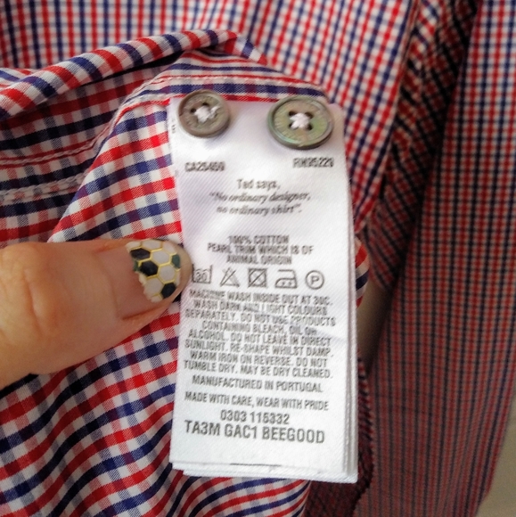 Ted Baker Like New Checkered Button Down (6) - Picture 5 of 6